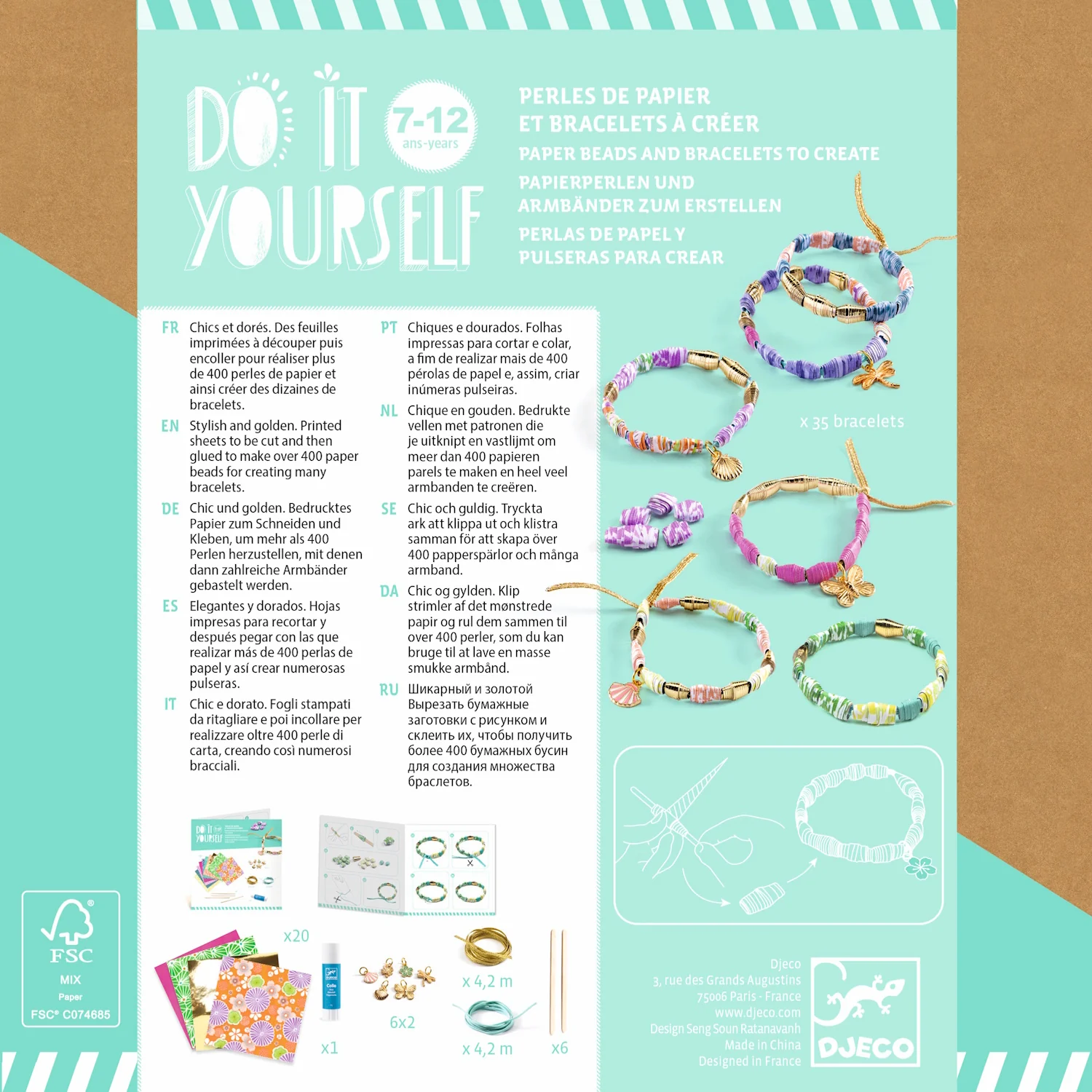 Djeco DIY Bracelet - Stylish & Golden - Image 7