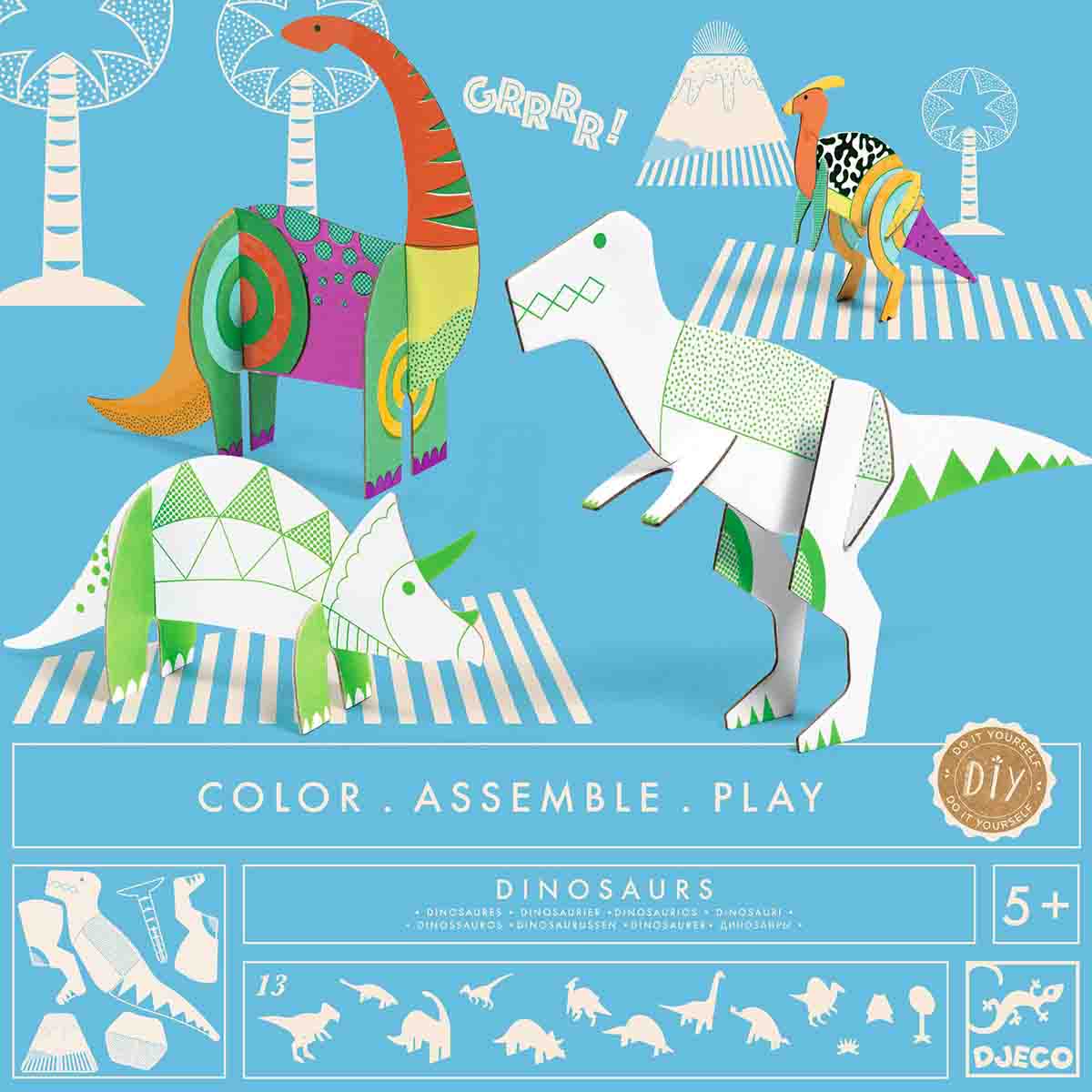 Djeco Colour Make Assemble - Dinosaurs - Image 5