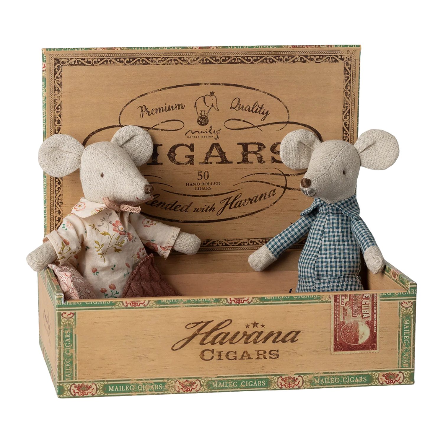 Maileg Grandma and Grandpa Mice in Cigarbox - Image 2