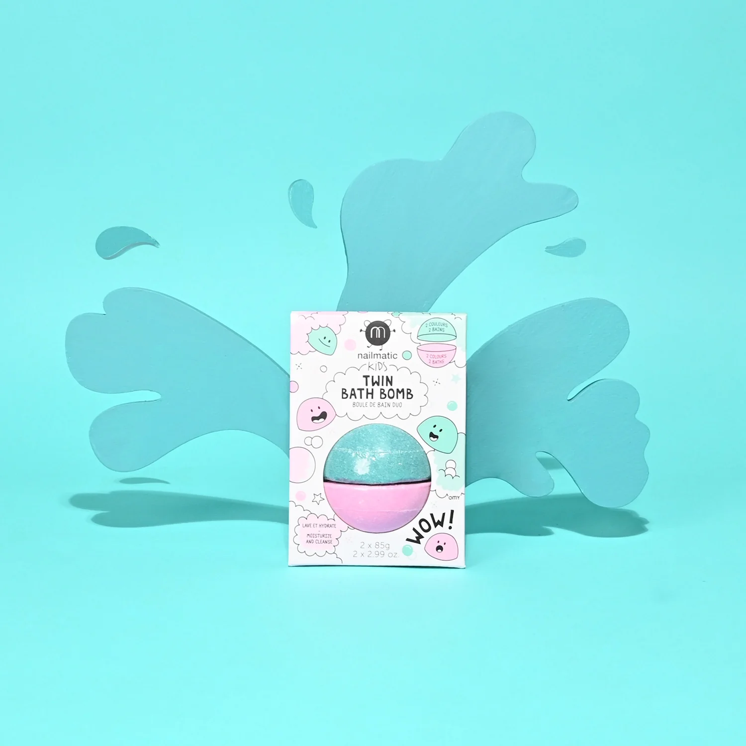 Nailmatic Bath Bomb Twin - Pink & Lagoon Green