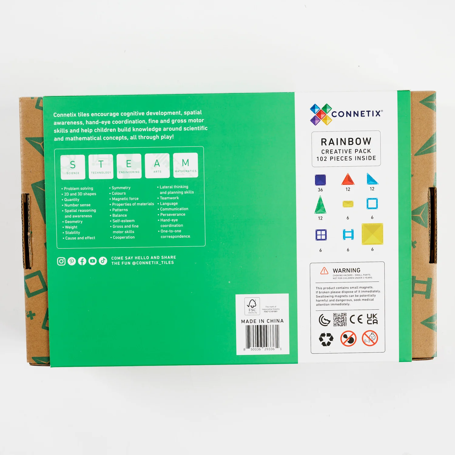 CONNETIX Magnetic Tiles RAINBOW Creative Pack 102 pcs. - Image 17