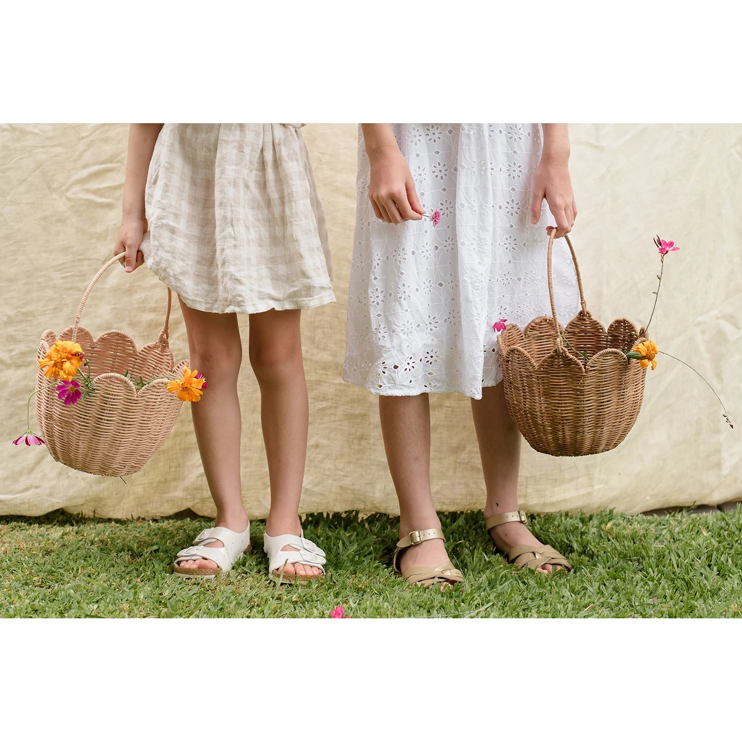 Olli Ella Rattan Tulip Carry Basket - Natural - Image 6