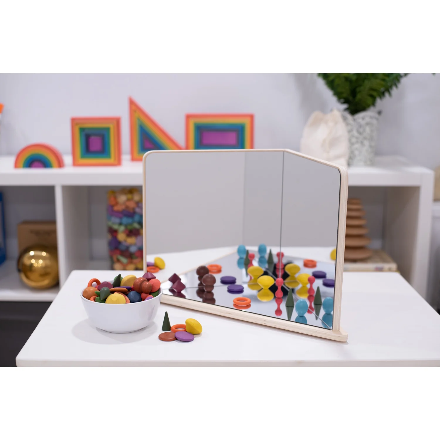 Wooden 4-Way Mirror - Image 7